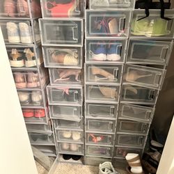 Plastic  Storage ,Organizers Stackable Shoe Storage Box 