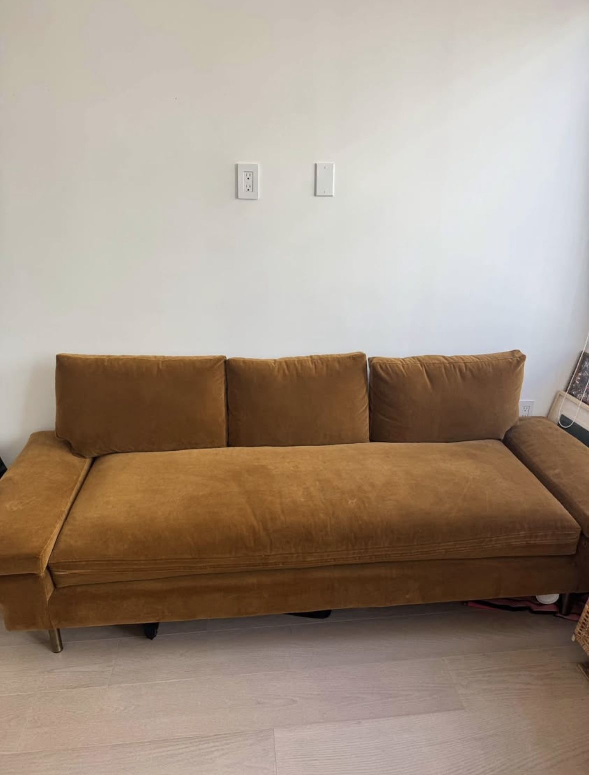 Custom Soho Home Bristol Three Seater Sofa Mustard Velvet **BRAND NEW**