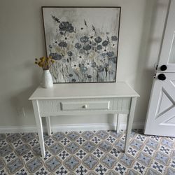 White Wood Entry Table/Desk