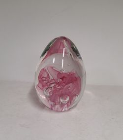 Beautiful Vintage Pink Art Glass Paperweight