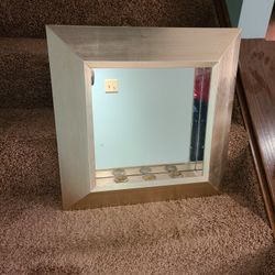 Home Wall Decor - Large Bombay Harwood Tealight Accent Mirror - Candle Holder - Wall Hanging