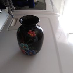 Black Vase With Flowers