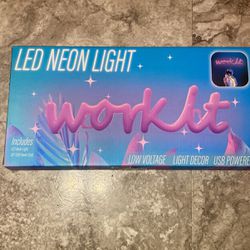 Led Neon Light Work It Sign Pink