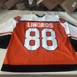 Eric Lindros Ccm Philadelphia Flyers Jersey Mens Xl Clean Sewn Mic Air Knit Nhl