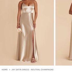 Birdy Grey Satin Neutral Champagne Bridesmaid Dress 