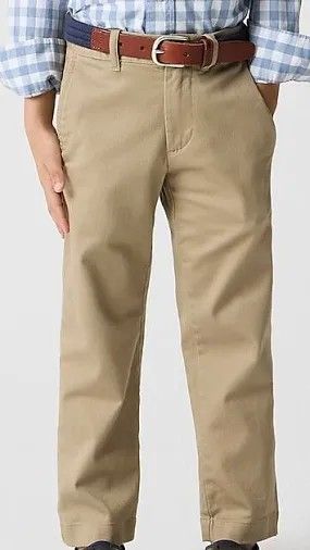 Lands End Straight Leg Beige Khakis Tan Preppy Uniform Pants Boys Size 14