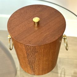 Vintage Teak Ice Bucket – MCM Brass Handles