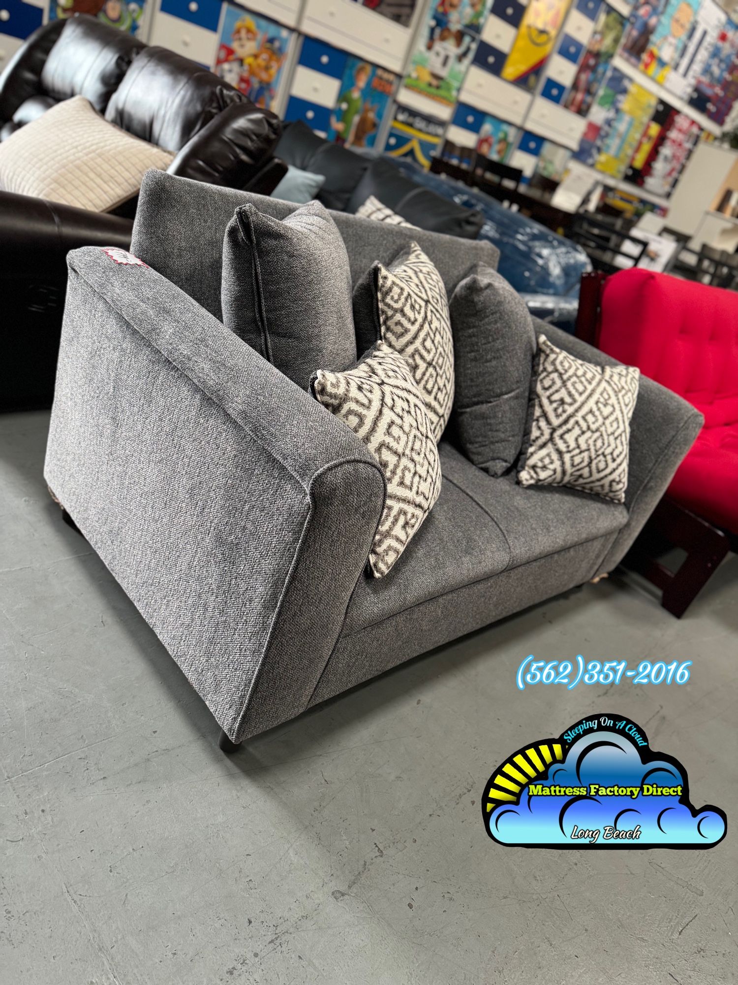 Sofa Couch Grey Special Loveseat Furniture