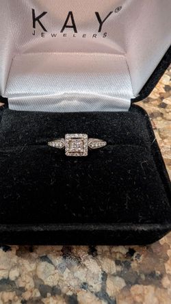 Zales Real Diamond Princess Cut Engagement Ring White Gold