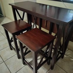 3 Piece Space Saver Drop Leaf Dining Set