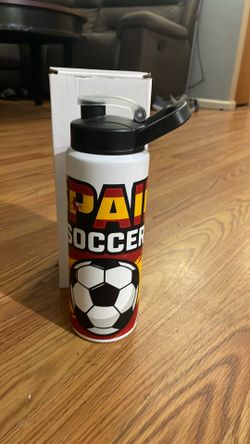 28 oz water bottle spine soccer  print stainless steel cold and warm