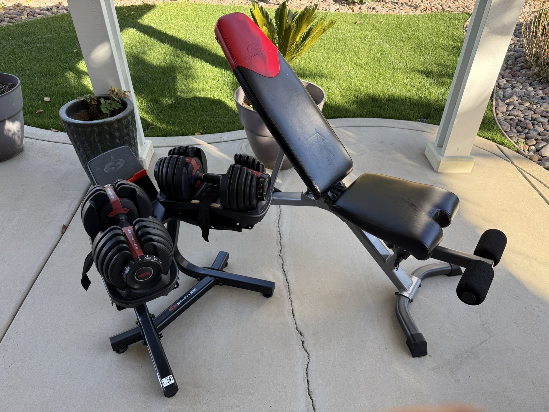 Boflex Dumbbells with Stand and bench