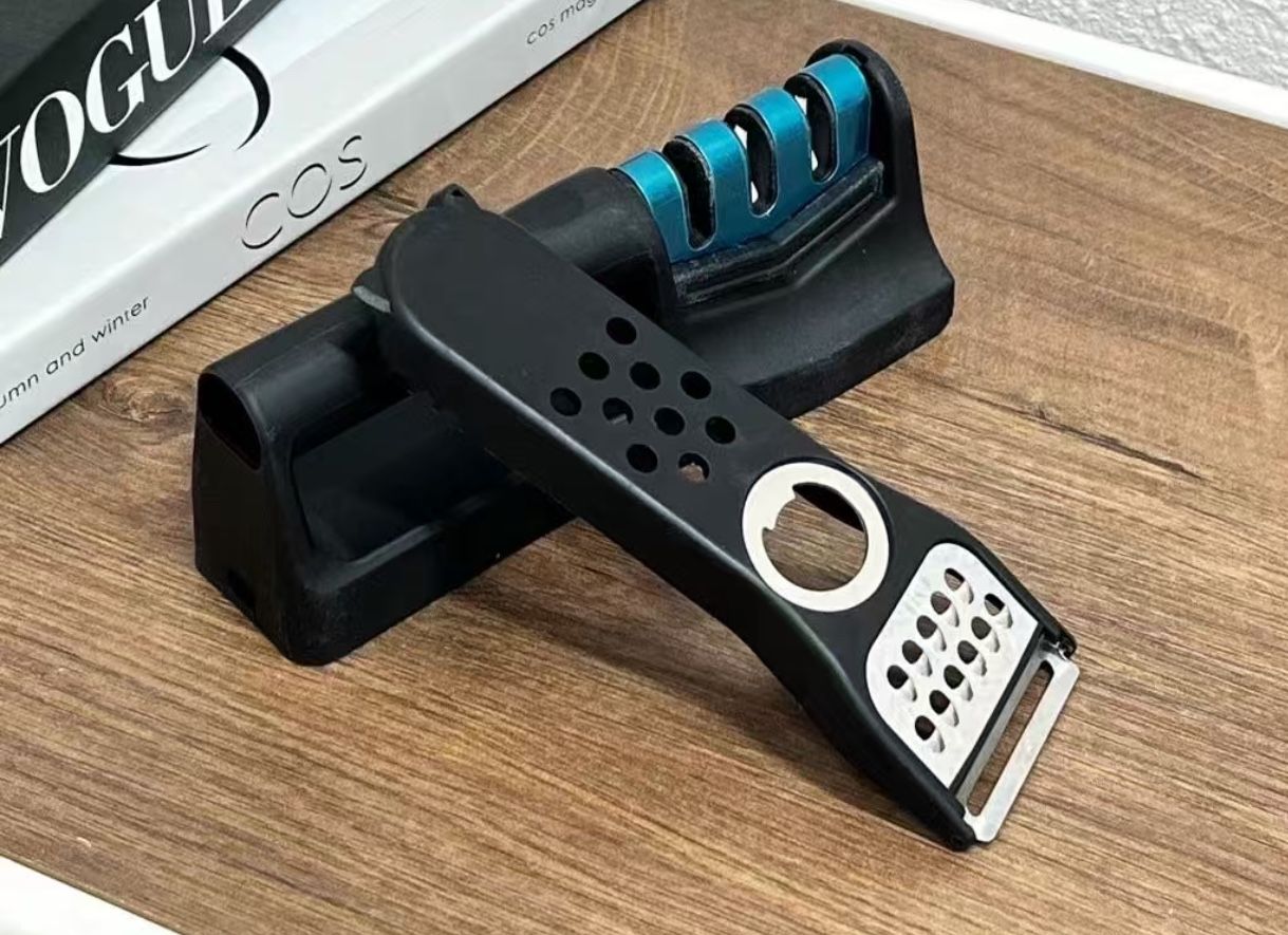 Knife Sharpener With Multi Peeling Tool Set, New