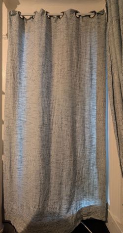 Two Light Blue Curtains