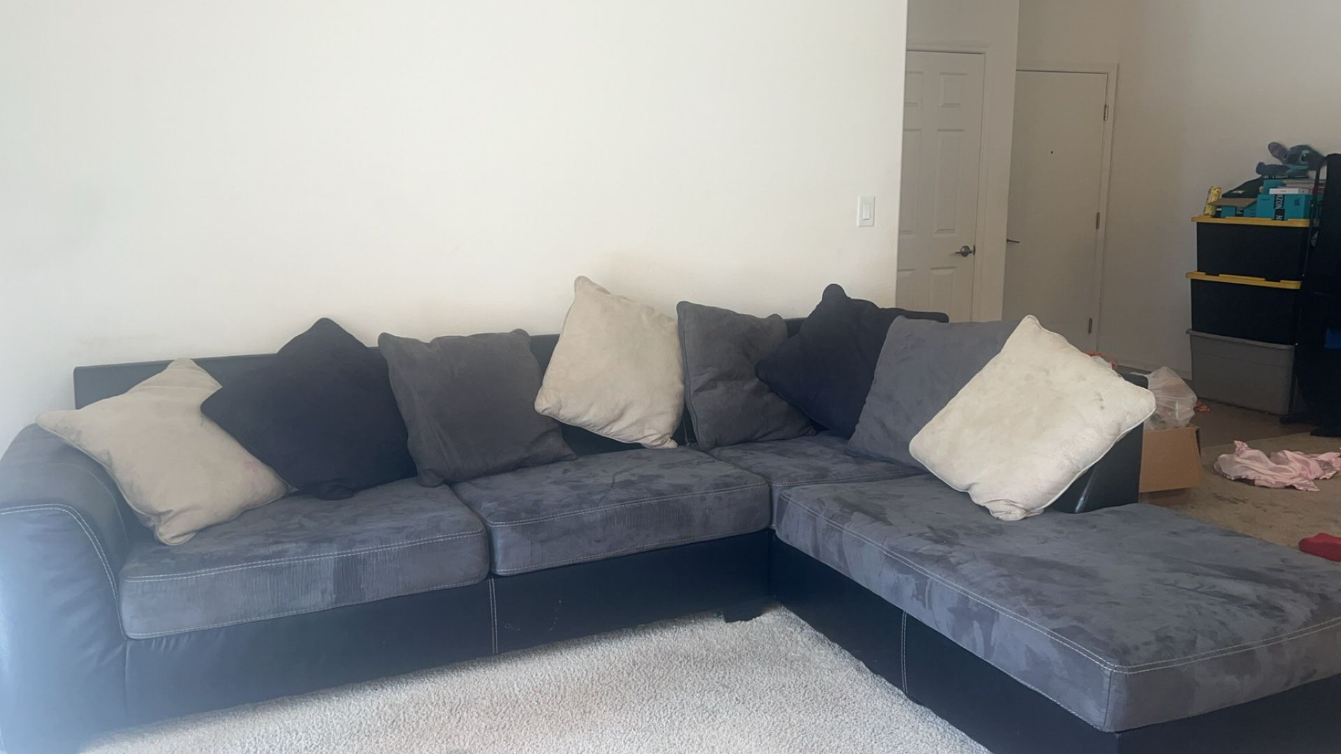 Gray And black sectional 