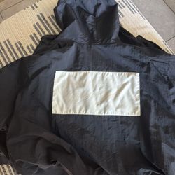 Nike X Fear of God Hooded Bomber Jacket Black And Fossil Medium