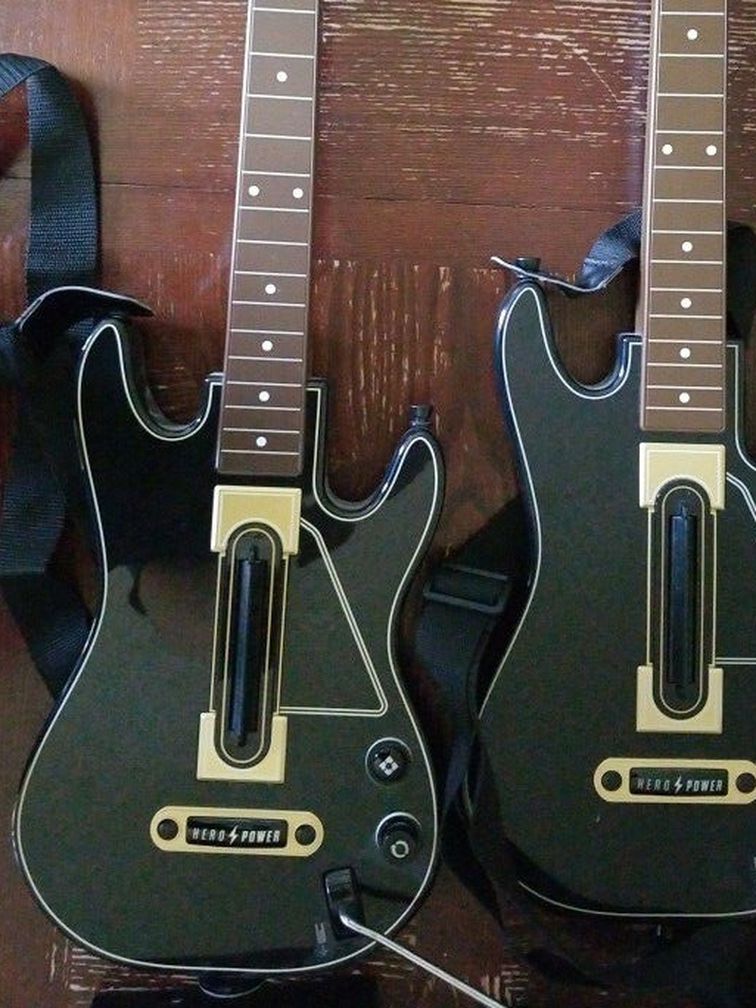 Guitar Hero Guitars With Stands. Xbox One Missing Dongle