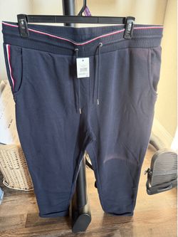 Tommy Hilfiger Navy Jogger Pants with Red & White Stripe Detail size 1X
