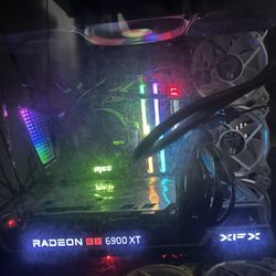 High-End Gaming PC Setup – RX 6900 XT, i9-9900K, Dual 27” LG Monitors, Desk & More