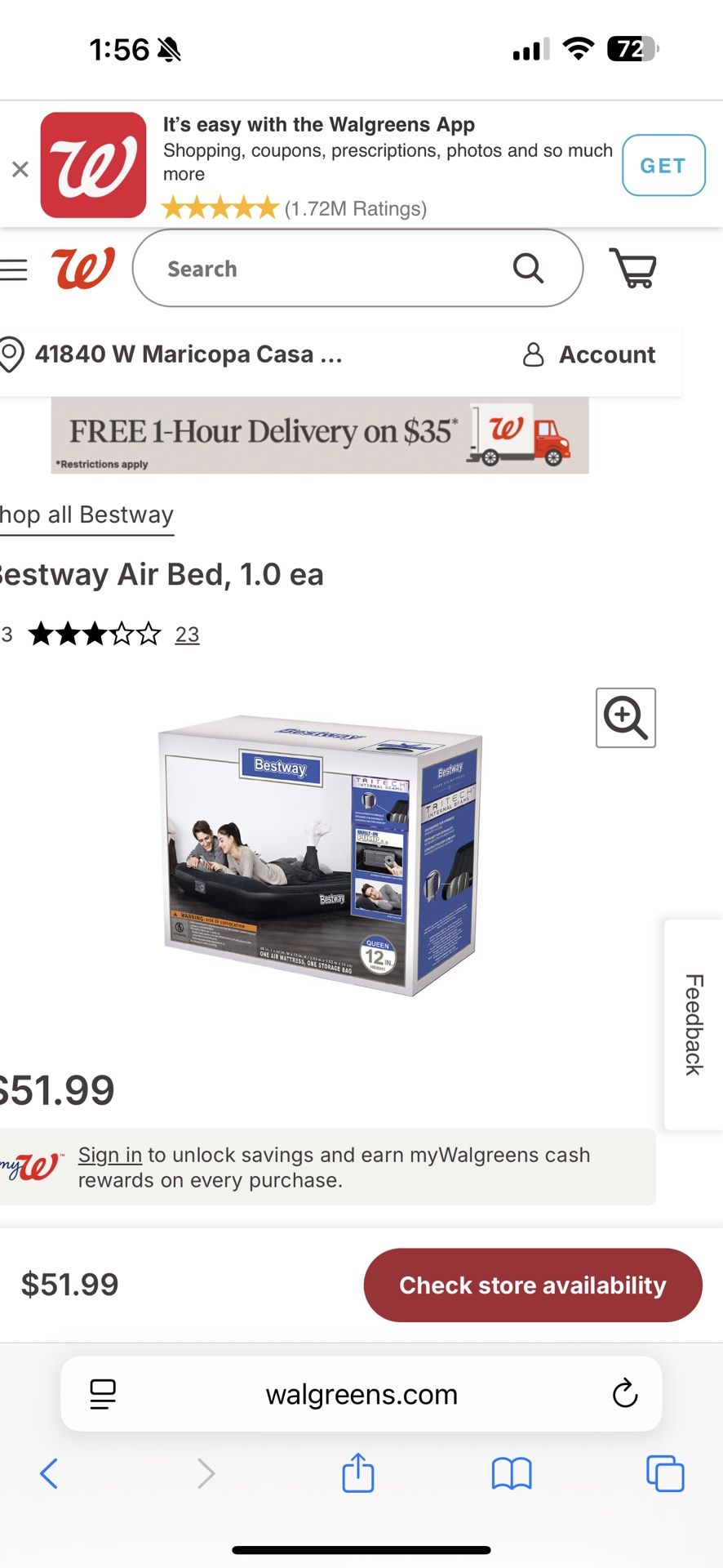 Air Matress Queen Size Brand New With Built In Pump