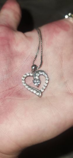 Sterling silver 925 chain lab grown diamond neckalace