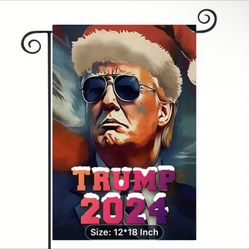 NEW - Trump 2024 Santa Christmas Garden Flag - MAGA 