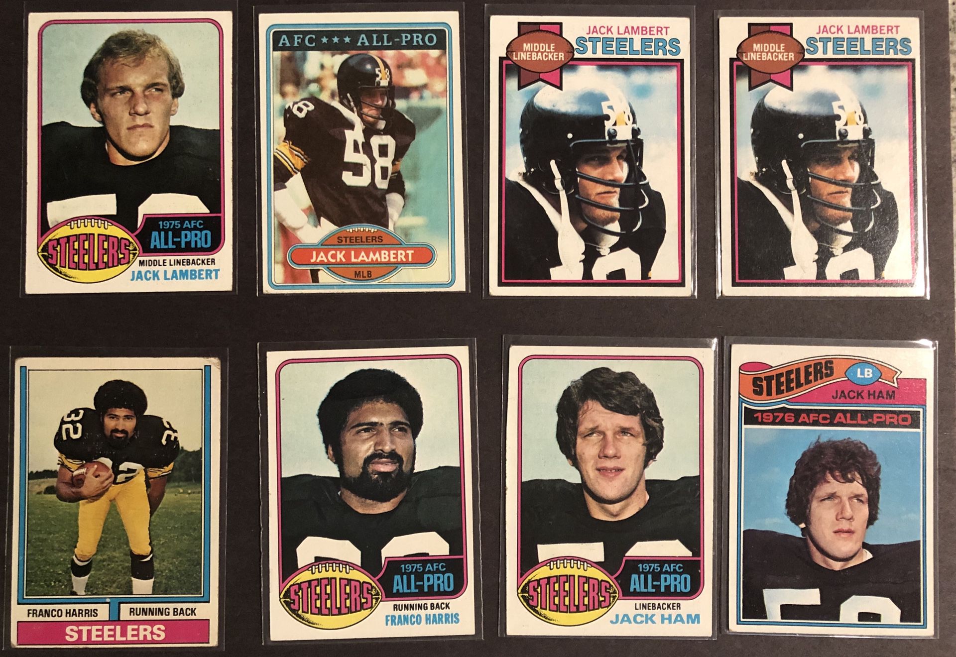 HOF-ALL PRO Franco Harris, Jack Lambert & Jack Ham Pittsburgh Steelers 1970s Lot!