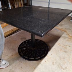 Very Nice Granite Or Marble Table With Iron Base