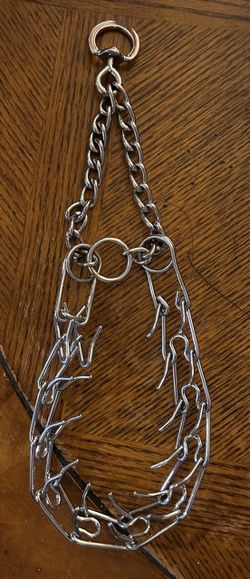 Chrome Steel Dog Prong Training Collar