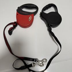 2 Retractable Dog Leashes (Flexi + Black) $20 for both 