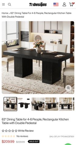 Black dining table