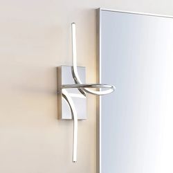 Jonathan Y Sketch 9 in.
Chrome Minimalist Metal Integrated
LED Vanity Light Sconce