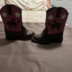 Roper Pink & Brown Cowgirl Boot, Light Up Heel, Sz 6.5