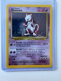 Mewtwo Holo Pokémon Card Base Set 10/102