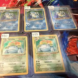 Vintage Pokemon Cards Base Set Blastoise Venusaur