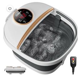 NEW Gehona Foot Spa Massager w/ Heat | 6 Rotating Massge Rollers | Heating & Bubble Function