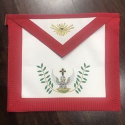 18th Degree Knight Rose Croix Masonic Apron w/ Collar and Cuffs
