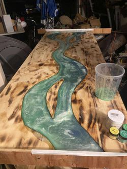 Wooden Epoxy River Table