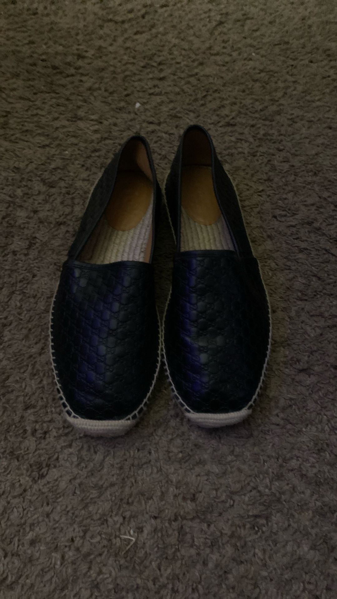 Gucci Mens GG Leather Espadrille