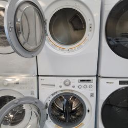 LG Front Load Washer And Stackable Gas Dryer Set 