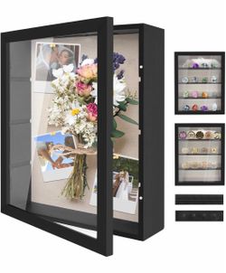 11x14 Shadow Box Display Case – Linen Back + Removable Shelves