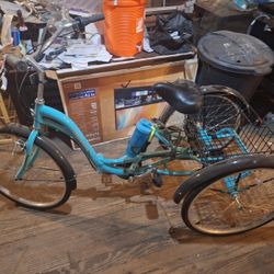 " Kent Bicycle Monterey 7-Speed Folding Adult Tricycle, Turquoise 
