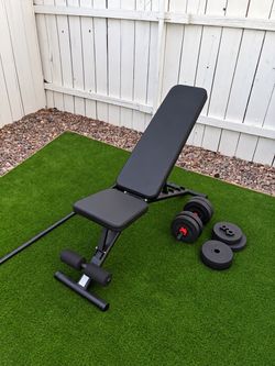 Adjustable Weight Bench with Dumbbells