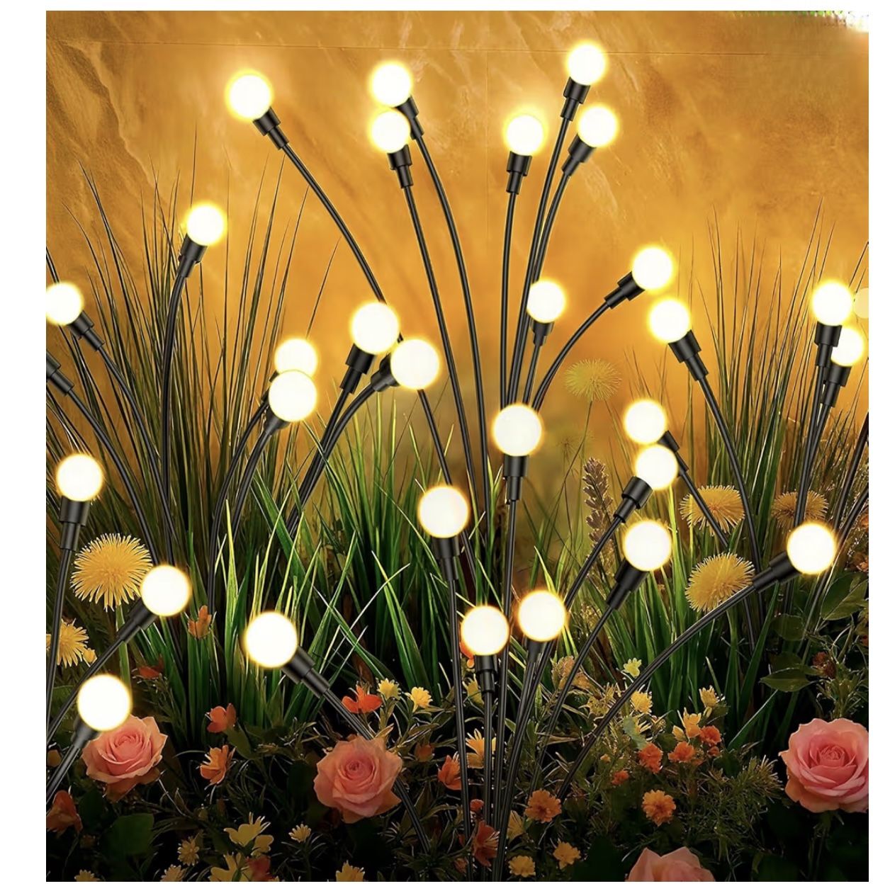 Brand New Solar Lights Outdoor Waterproof, 4 Pack 32 LED Swaying Firefly Lights, Waterproof Big Bulb Solar Lights for Yard Pathway Patio Decor