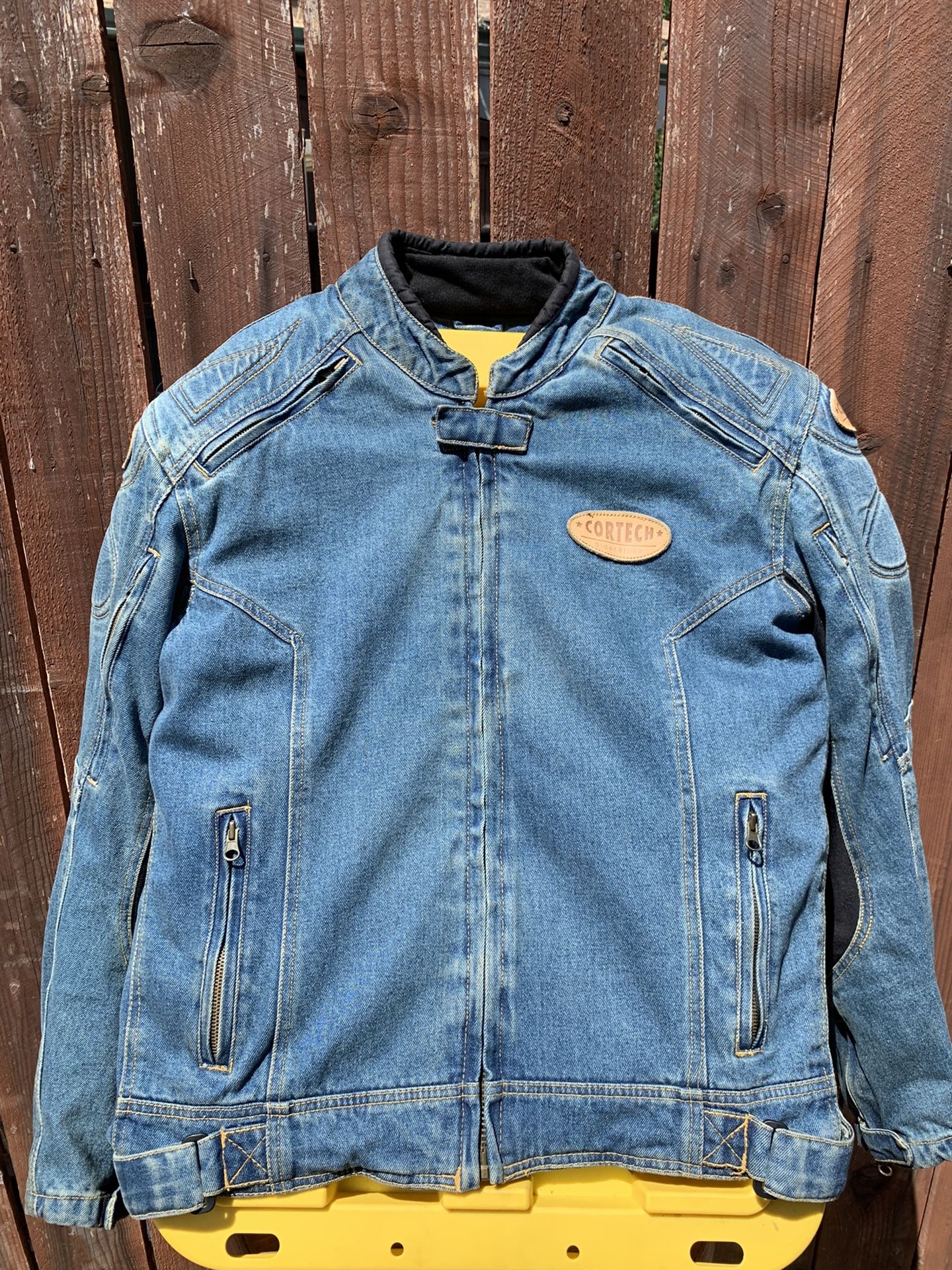Cortech Rider Blues DSX Motorcycle Motorcross Lined Pads Denim Jacket.