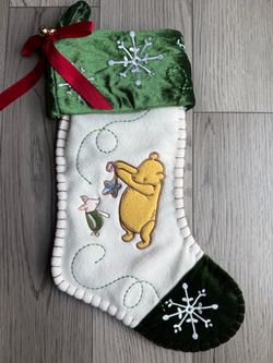 Vintage Disney Winnie The Pooh And Piglet Christmas Stocking