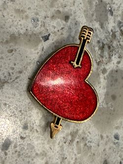 Vintage “Gift Creation” CUPID ARROW HEART ENAMEL PIN 1.50”