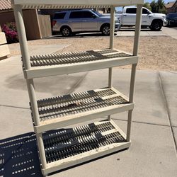 Keter Beige 4 Level Storage Shelf (LxWxH: 36” x 18” x 56”)