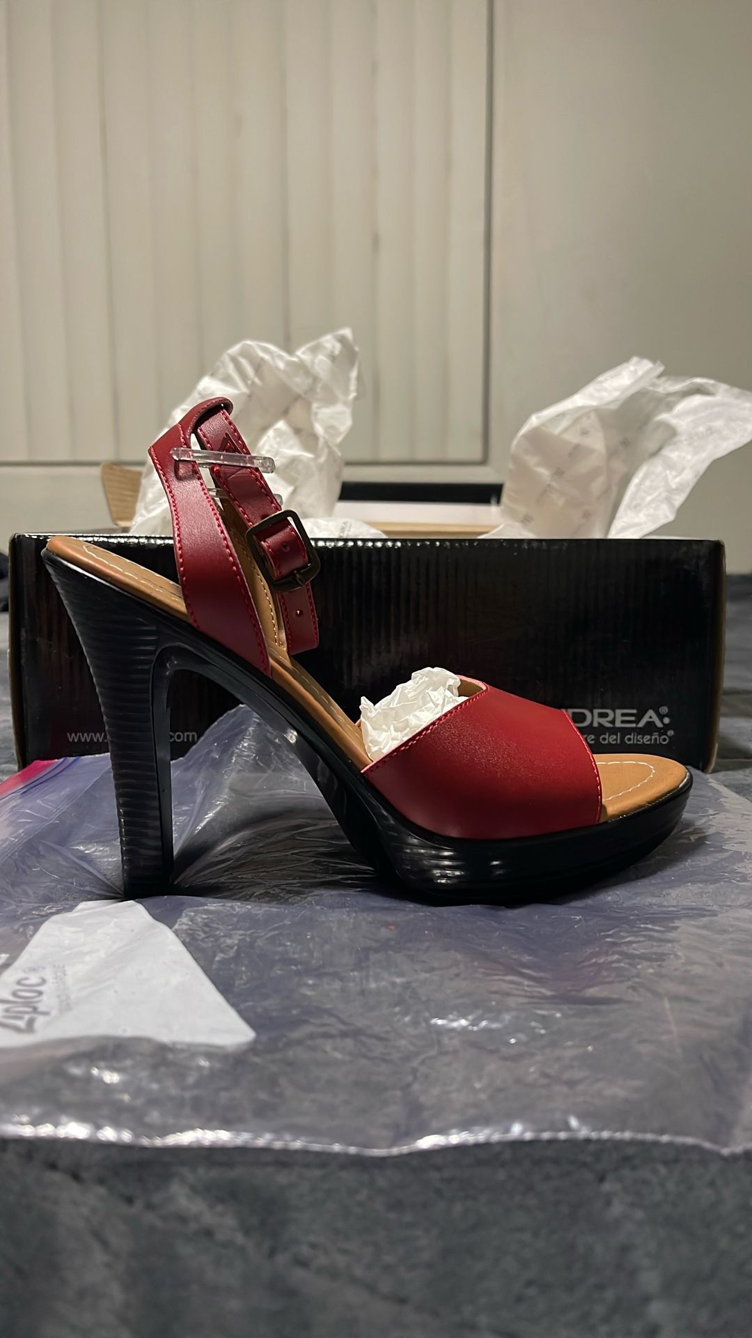 Andrea Red And Black Shoes