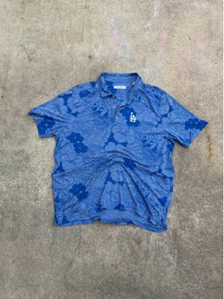 Tommy Bahama Los Angeles Dodgers Polo Shirt Mens XXL Blue Floral MLB